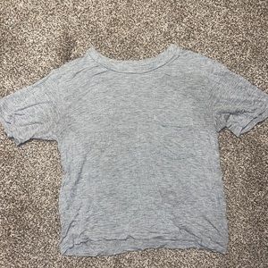 Gray crop top with pocket